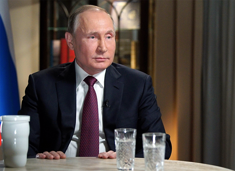 Vladimir Putin under en intervju för amerikanska NBC, 1-2 mars 2018 i Kaliningrad. Foto: Kremlin.ru