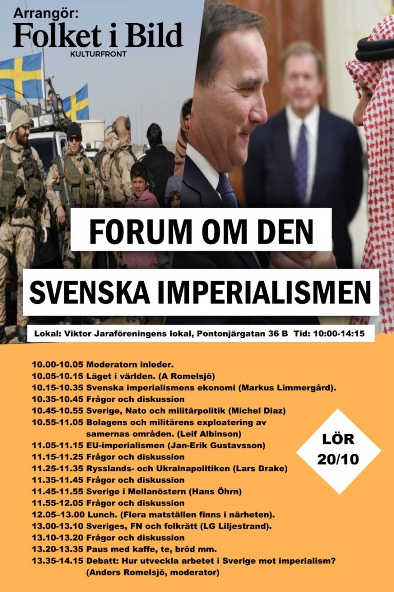 Föredrag: Läget i världen – Forum om den svenska imperialismen