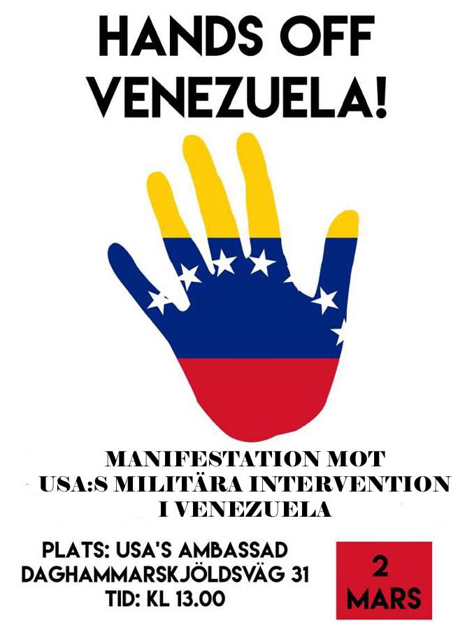 Se Manifestation vid USA:s ambassad – Hands off Venezuela! i lördags!