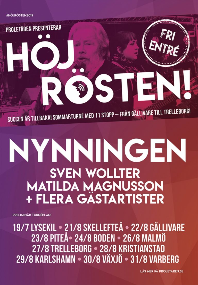 Kommer ”Höj Rösten” -gratiskonserter- med Nynningen och Sven Wollter till din hemort?