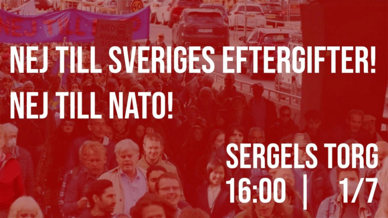 Nej till Sveriges eftergifter – Nej till Nato! Manifestation idag kl 16