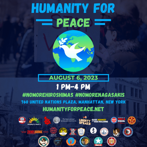 Globala Humanity for Peace – mot kärnvapen. Kungsträdgården 6/8 kl. 15